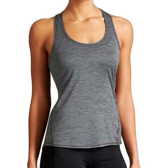 ATHLETA Flint Gray SHADOW STRIPE CHI TANK TOP Womens Size XS Athletic Yoga Run - Picture 1 of 6